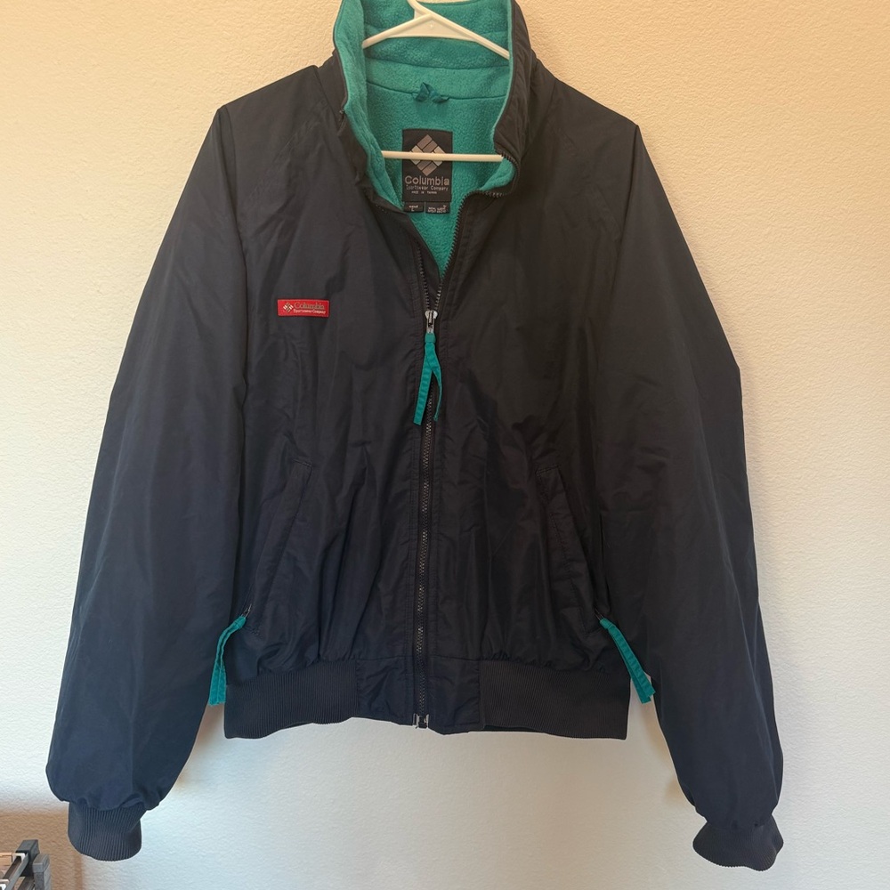 Vintage Columbia Bomber jacket, fleece, radial sleeve